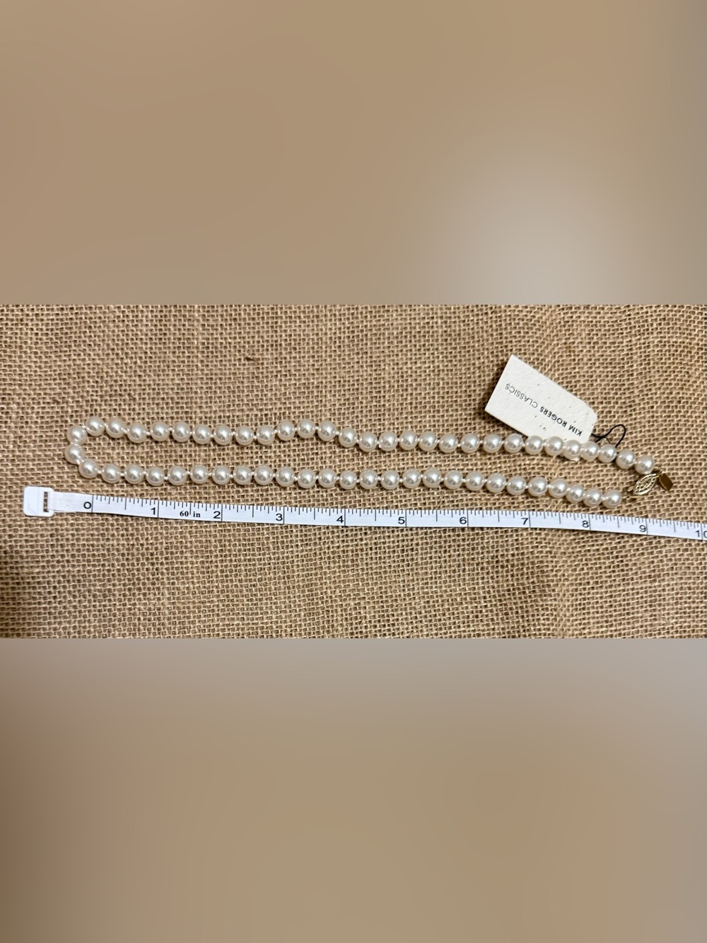 Classic Pearl Bead Necklace - White - Picture 2 of 3